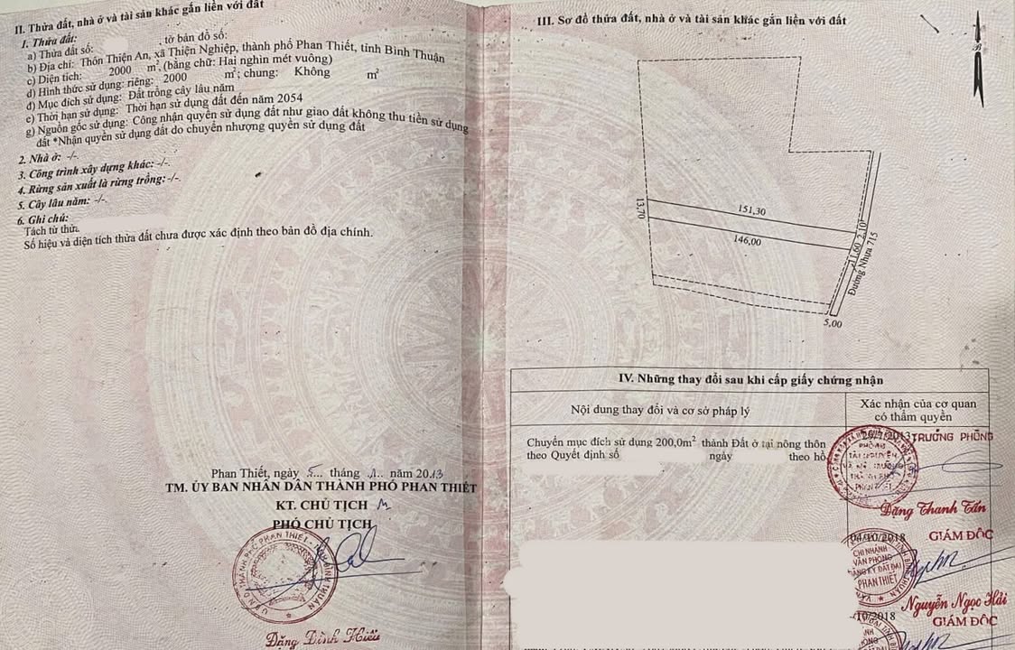 Đất Vườn Thiện Nghiệp Phan Thiết 2000m² Sổ Hồng Rõ Ràng