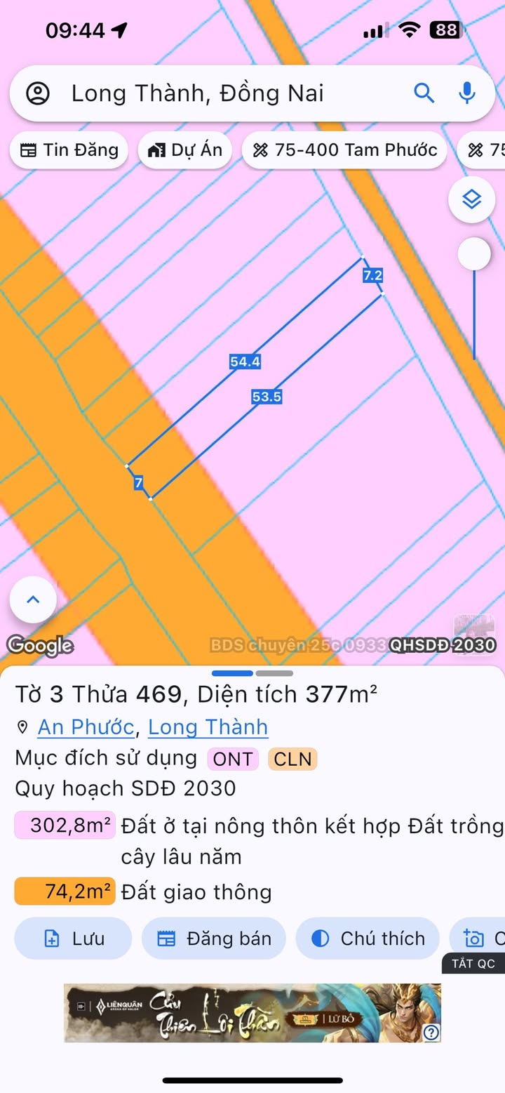 Đất Mặt Tiền Lô Hổ An Phước 378m² - Sổ Hồng Sẵn - Vị Trí Vàng
