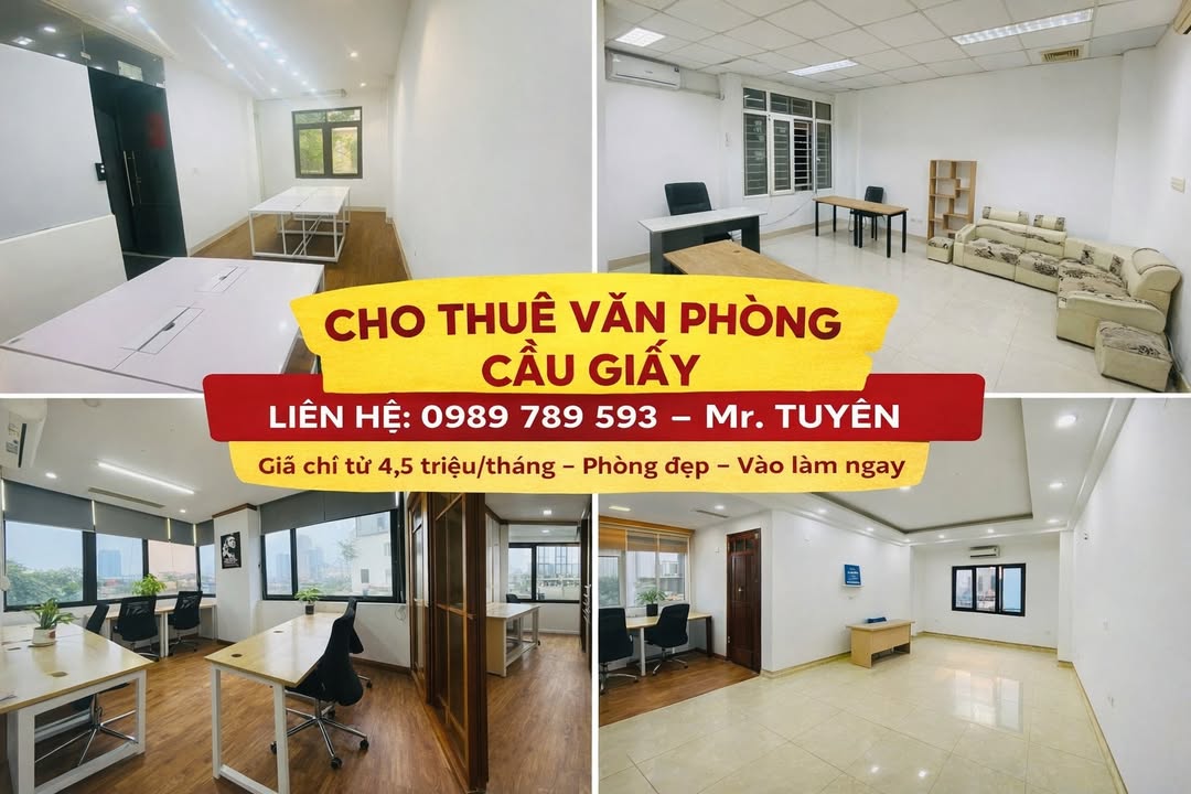 Cho thuê văn phòng Cầu Giấy - 20m² giá 4.5 triệu - Sẵn sàng làm việc