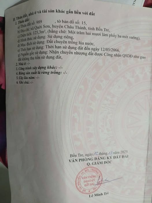 Đất nền Xã Quới Thiện, Vĩnh Long 125m² - Đường to ô tô!