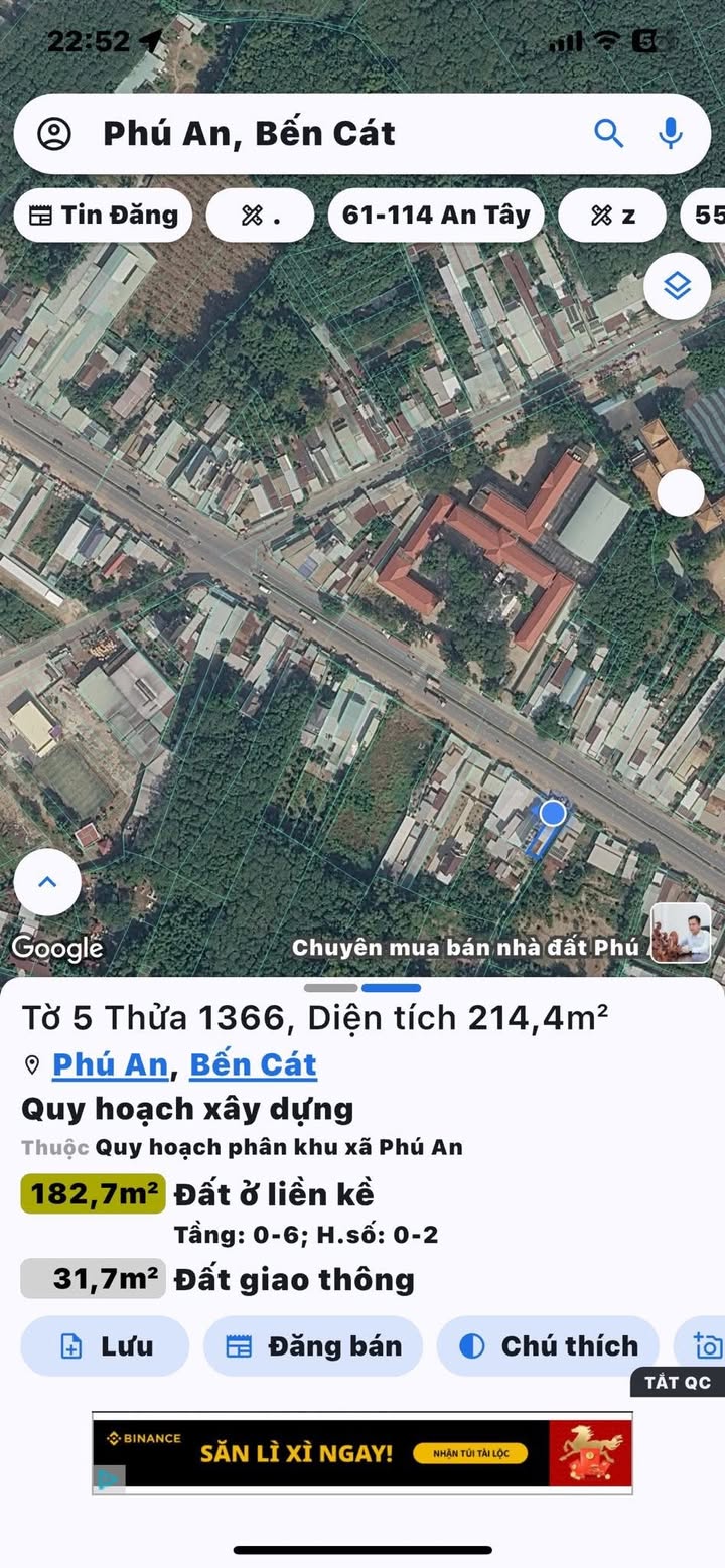 Nhà cấp 4 mặt tiền DT744, Phú An 50m², 4 tỷ - Mặt tiền kinh doanh