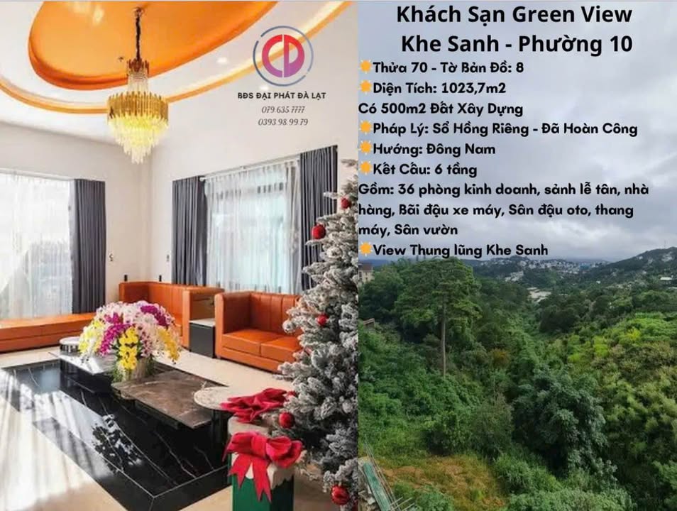Khách sạn Khe Sanh Đà Lạt 1024m² 68 tỷ Mặt tiền kinh doanh