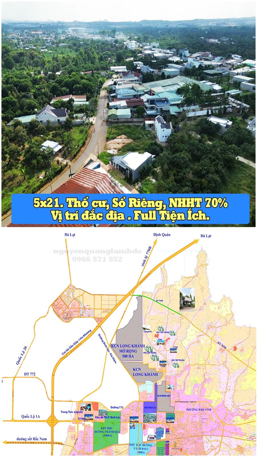 Đất thổ cư 105m² Bình Lộc, Long Khánh - Sổ hồng riêng, chỉ 1.08 tỷ