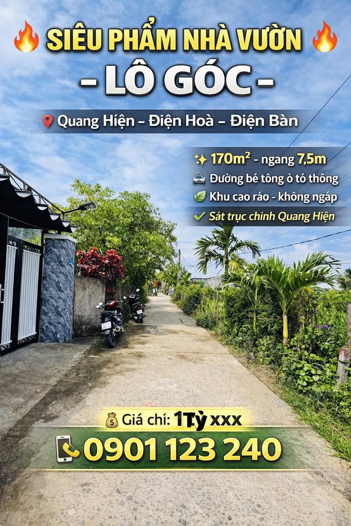 Đất nền Điện Hòa, Điện Bàn 170m² - Pháp lý rõ ràng