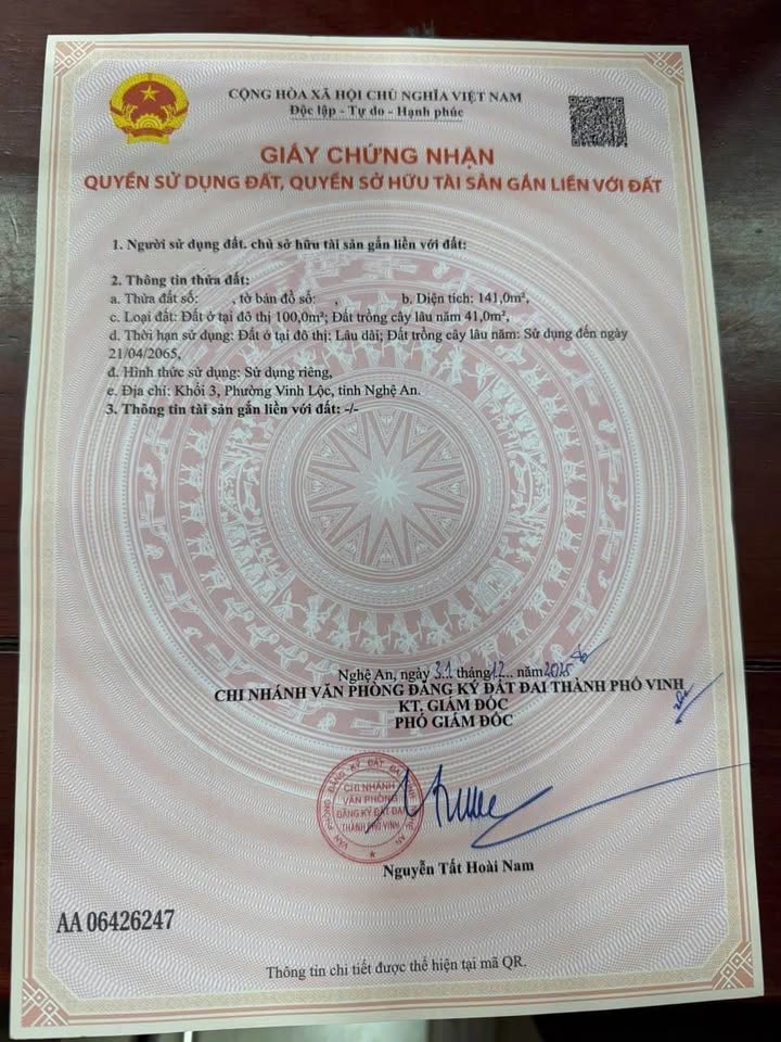 Đất nền Nghi Phong 141m² giá 3.73 tỷ - Sổ đỏ chính chủ!
