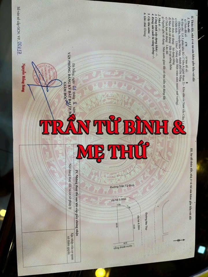 Đất nền Mẹ Thứ Đà Nẵng 150m² - Tiềm năng tăng giá vượt trội!