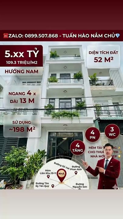 Nhà Riêng Bình Tân 54m² (216m² sàn) - Hẻm Xe Tải, Ô Tô Vào Tận Nhà!