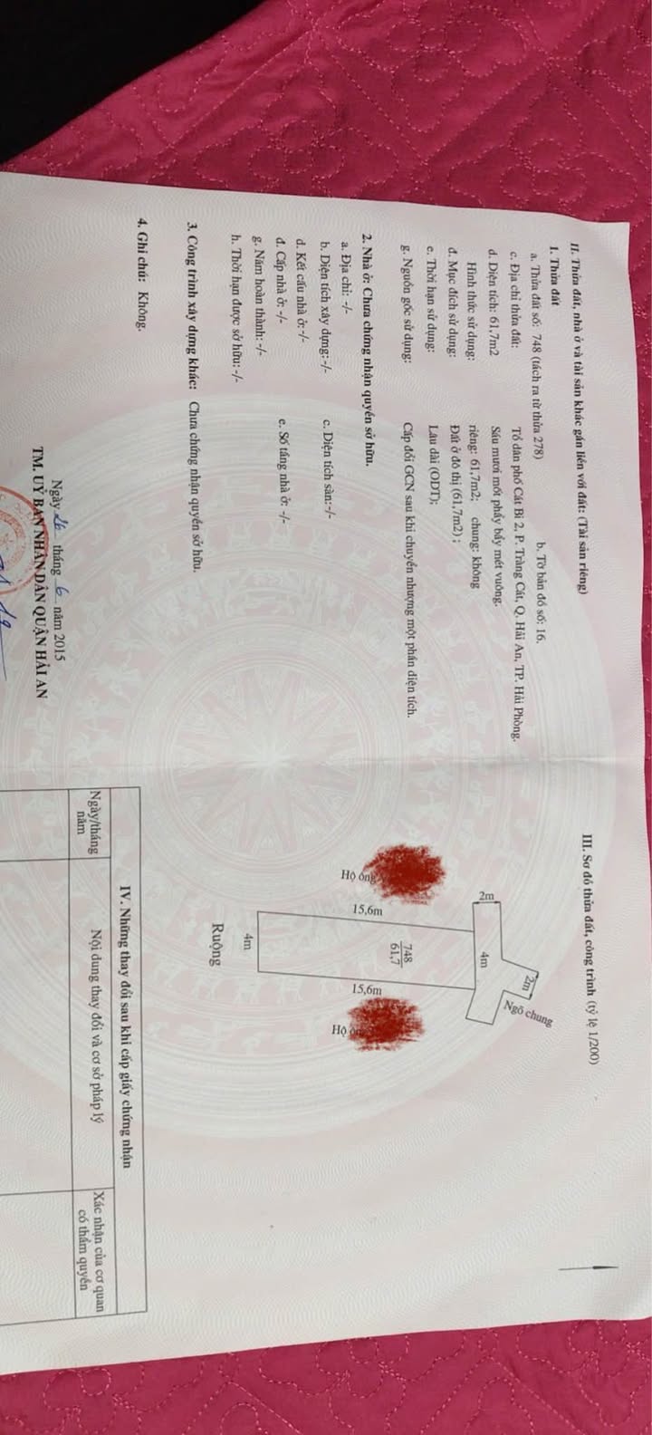 Nhà riêng Tràng Cát Kiến An 61.7m² giá 1.6 tỷ - Chính chủ bán, sổ hồng sẵn!