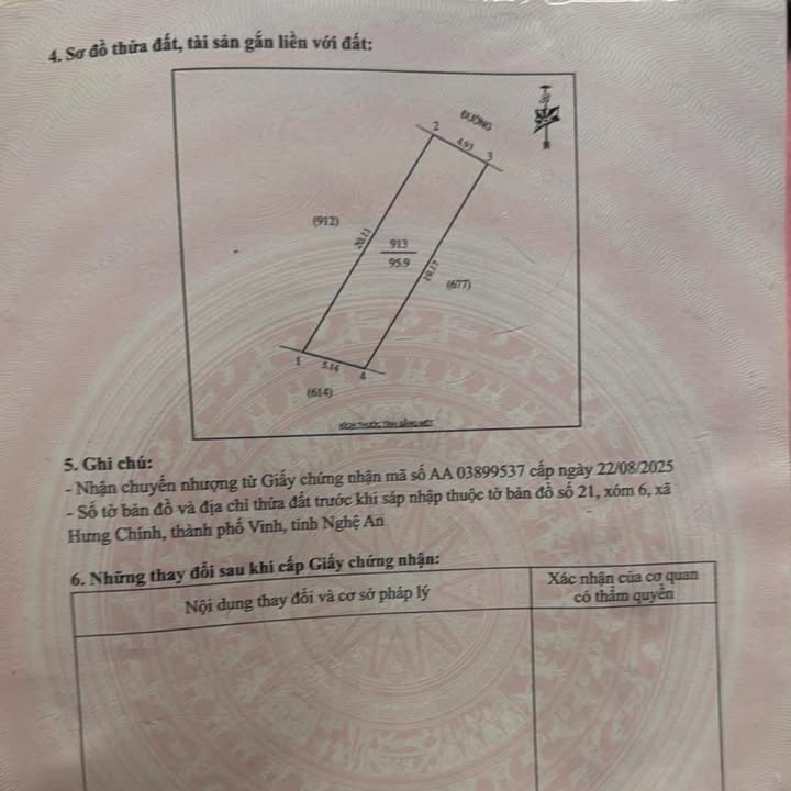 Đất nền Hưng Chính, TP Vinh 96m² hướng Bắc - Sổ đỏ sẵn sàng