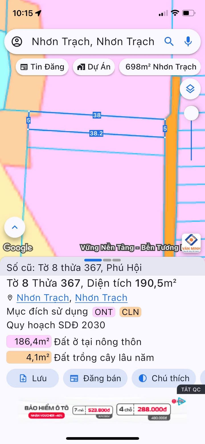 Đất nền Phú Hôi Long Thành 190m² giá 1 tỷ - Tiềm năng tăng giá!