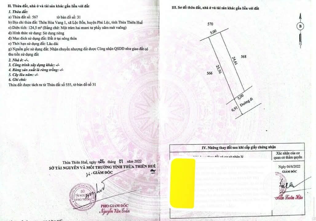 Đất nền Lộc Bổn, Phú Lộc 125m² - Đường to ô tô, sổ đỏ chính chủ!
