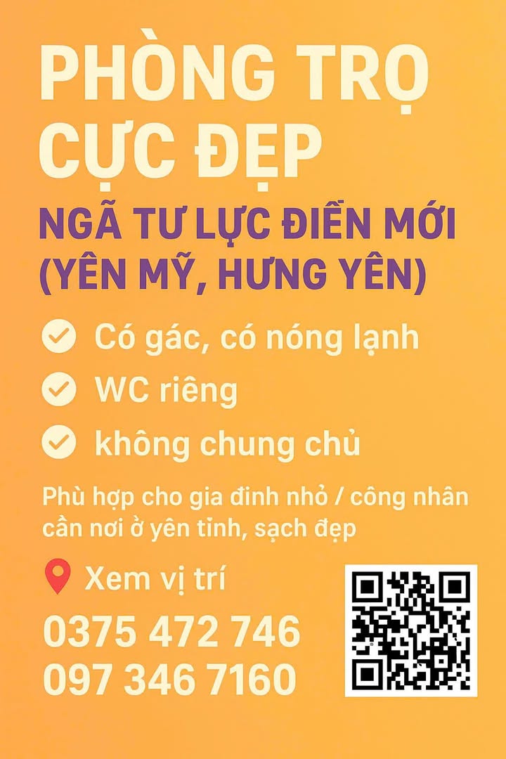 Cho thuê phòng trọ đẹp tại Yên Mỹ, Hưng Yên - Sẵn sàng ở ngay