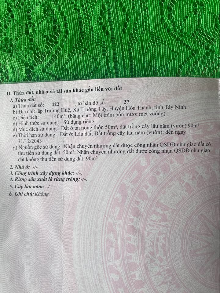 Bán Gấp Đất Tặng Nhà Cấp 4 140m² Đường Trần Phú, Tây Ninh - 700 Triệu