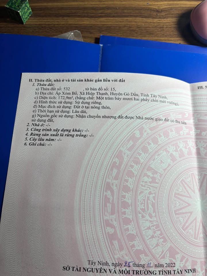 Đất nền Ấp xóm Bố, Hiệp Ninh, Tây Ninh 175m² - Đất thổ cư 100%