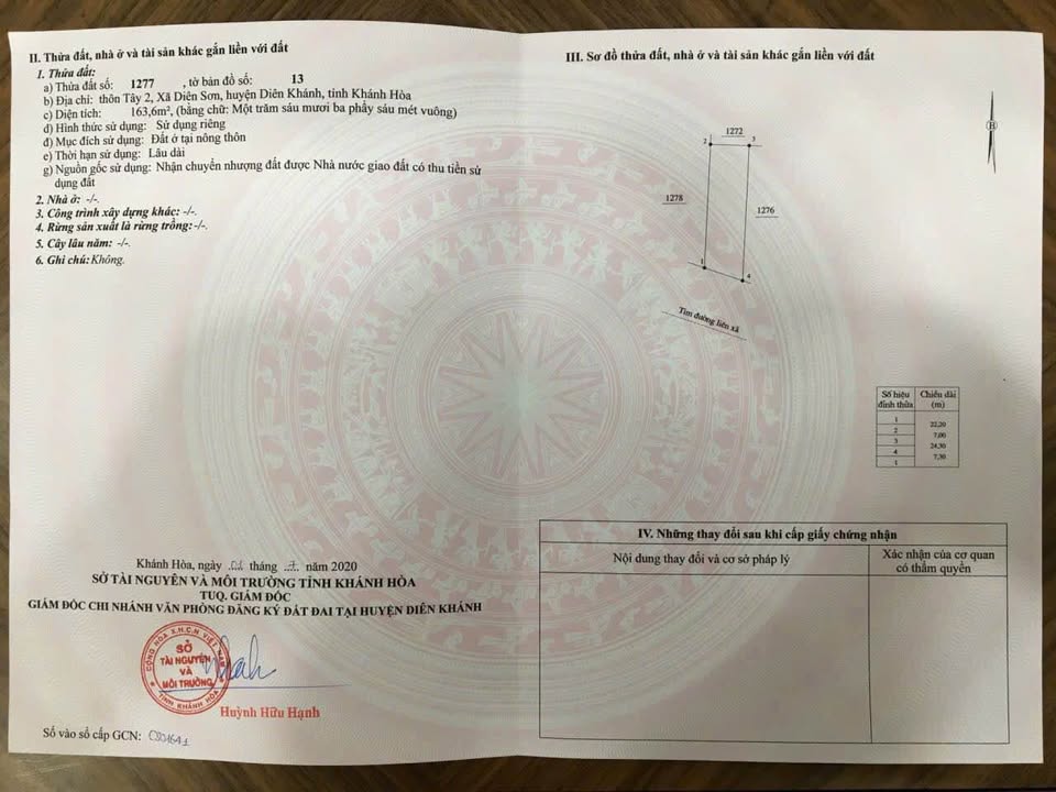 Đất nền 163m² Diên Khánh, Khánh Hòa – Sổ đỏ chính chủ