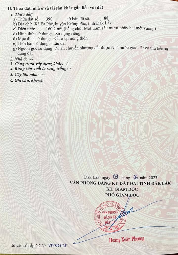 Đất nền Ea Phê Krông Pắc 160m² - Sổ đỏ chính chủ, giá tốt!