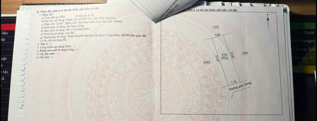 Đất nền Phổ Yên 252m² - Sổ đỏ chính chủ, đường to ô tô!