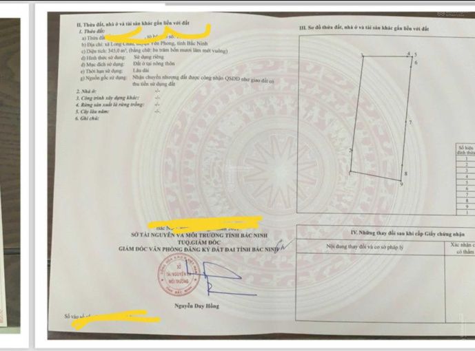 Đất nền Yên Phong Bắc Ninh 345m² - Sổ đỏ chính chủ, đầu tư sinh lời!