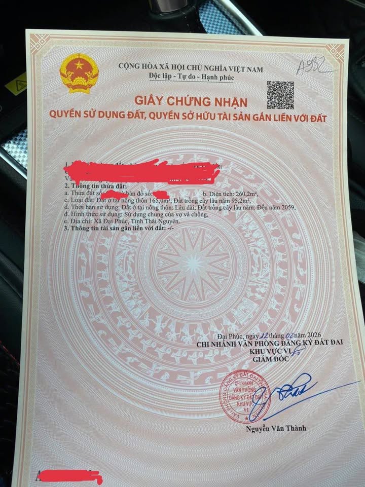 Đất nền Đại Phúc Thái Nguyên 260m² - Tiềm năng tăng giá vượt trội!