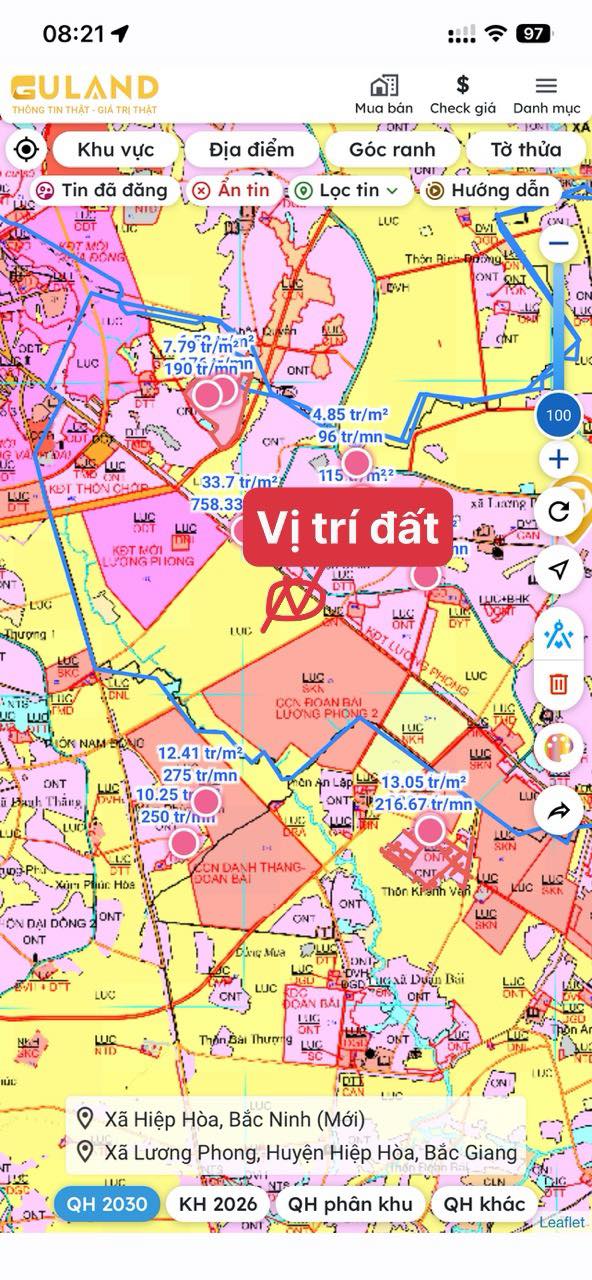 Đất nền 137m² Quốc lộ 37, Hiệp Hòa - Sổ đỏ full thổ cư, giá tốt