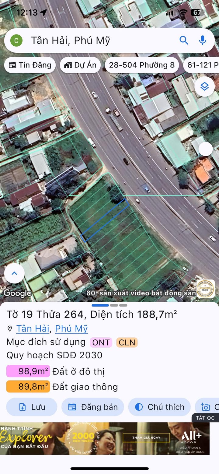 Đất nền Quốc lộ 51 Phú Mỹ 117m² - Sổ đỏ chính chủ!