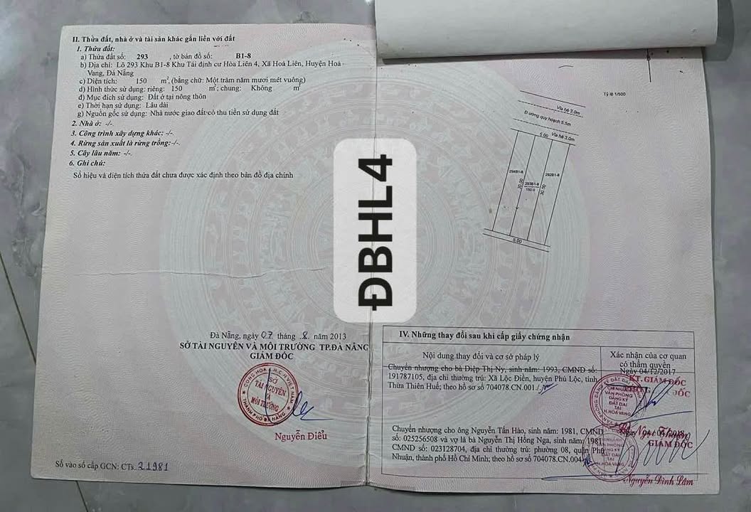 Đất nền Hòa Liên 4 Đà Nẵng 150m² Pháp lý rõ ràng