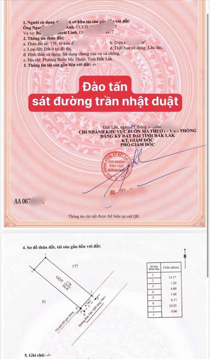 Đất nền Đào Tấn, BMT 57m² giá 4.98 tỷ - Tiềm năng tăng giá!