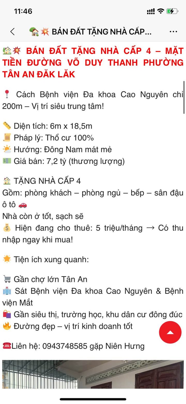 Nhà Mặt Tiền Võ Duy Thanh, Buôn Ma Thuột - 111m² Thổ cư, Giá 7.2 Tỷ