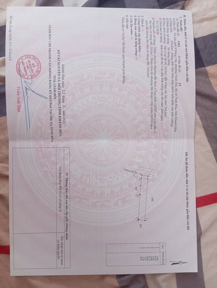 Đất nền Ninh Hải 254m² gần biển Dốc Lết - Tiềm năng tăng giá cao!