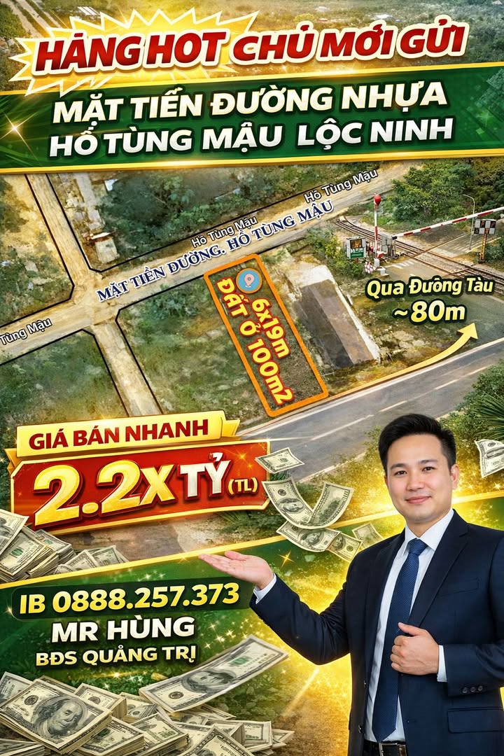 Đất nền Hồ Tùng Mậu, Đồng Hới 114m² - Tiềm năng sinh lời