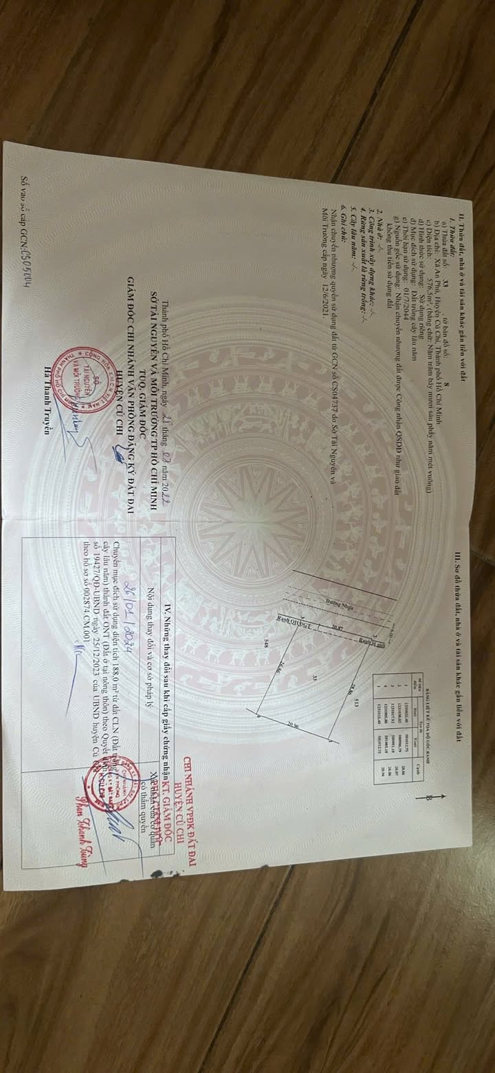 Bán Gấp Đất An Phú, Củ Chi 600m² Sổ Đỏ - Giá 3 Tỷ