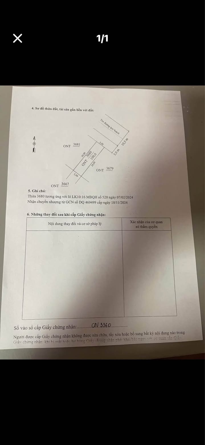 Đất nền MB 520 Rừng Thông, Thanh Hóa - 100m² Sổ hồng chính chủ