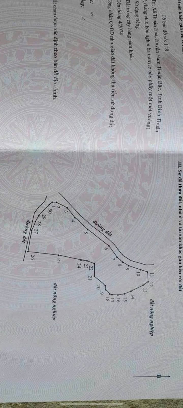 Đất nền Thuận Hòa, Hàm Thuận Bắc 4300m² - Sổ đỏ chính chủ!