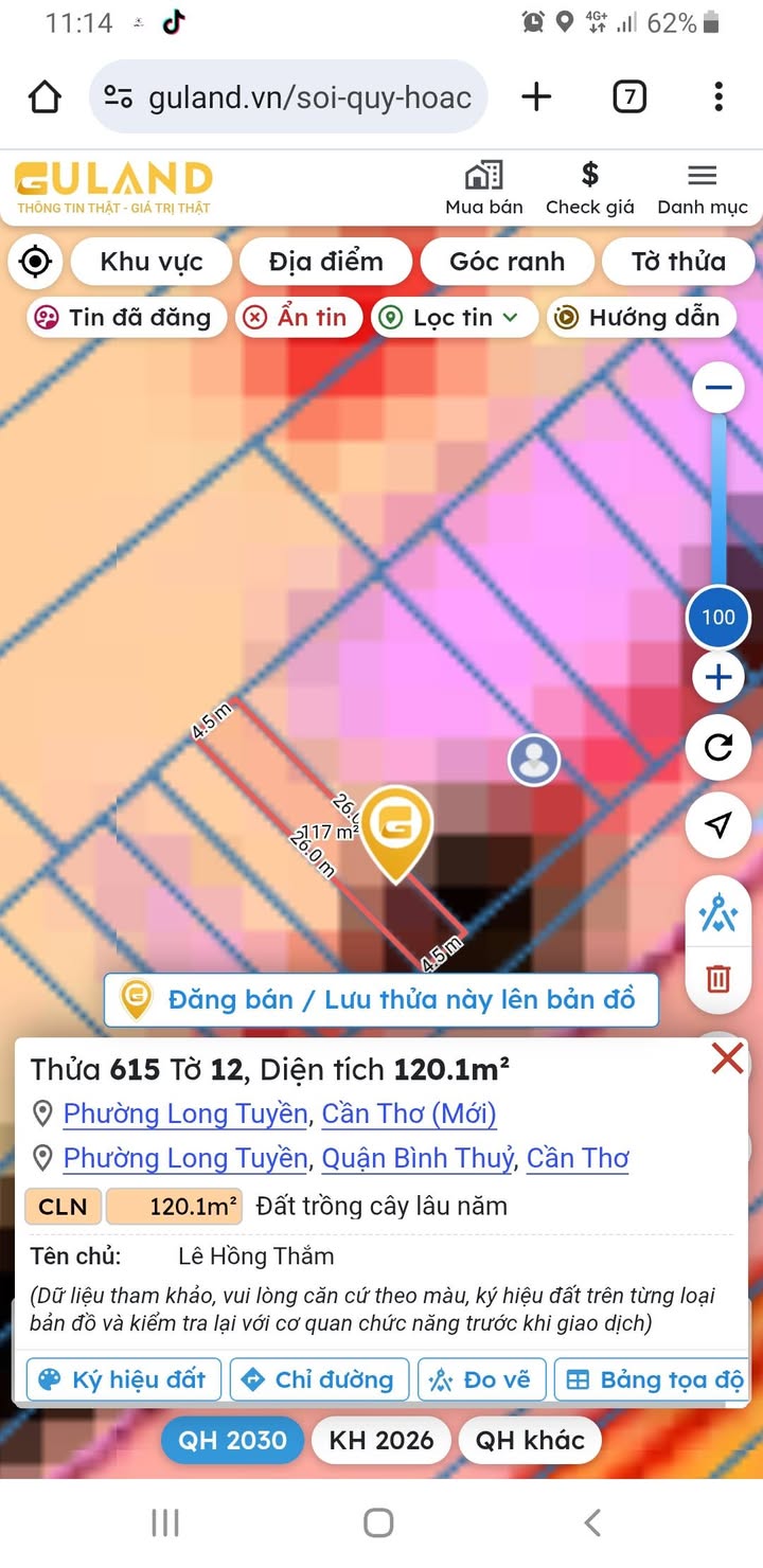 Bán Nền 119.7m² Nguyễn Văn Cừ, Cần Thơ - Giá 1.2 Tỷ, Sổ Đỏ Sẵn Sàng