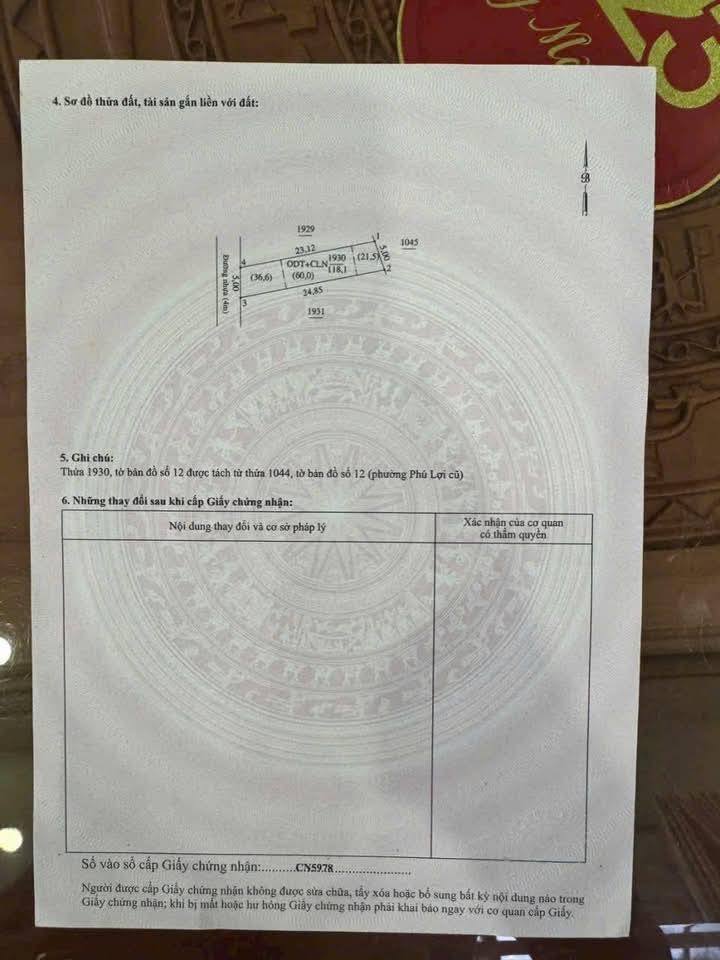 Đất Thổ Cư Phú Lợi 110m² - Hẻm 288, Thủ Dầu Một - 2.55 Tỷ