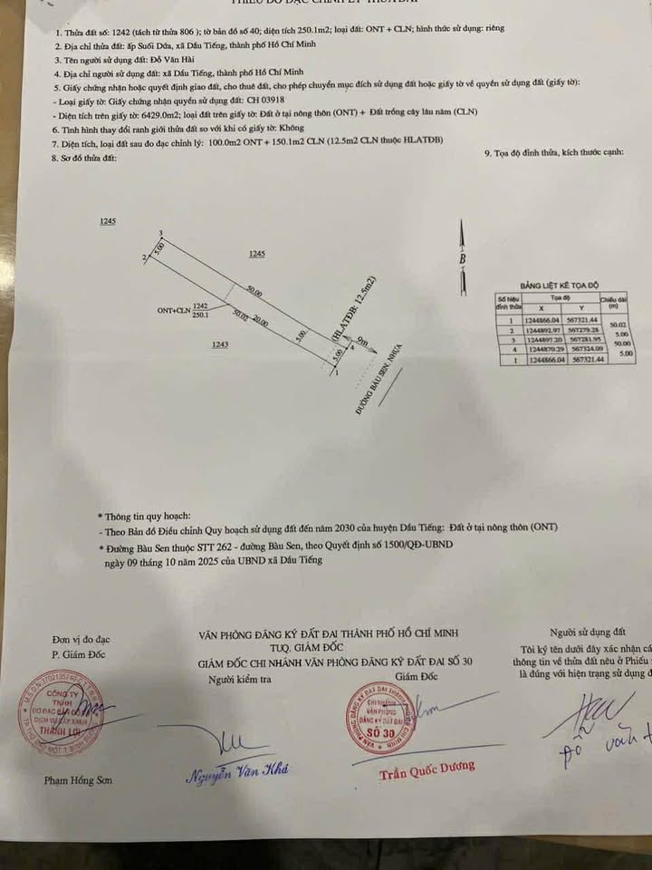 Đất nền Định Thành Dầu Tiếng 100m² - Tiềm năng tăng giá vượt trội!