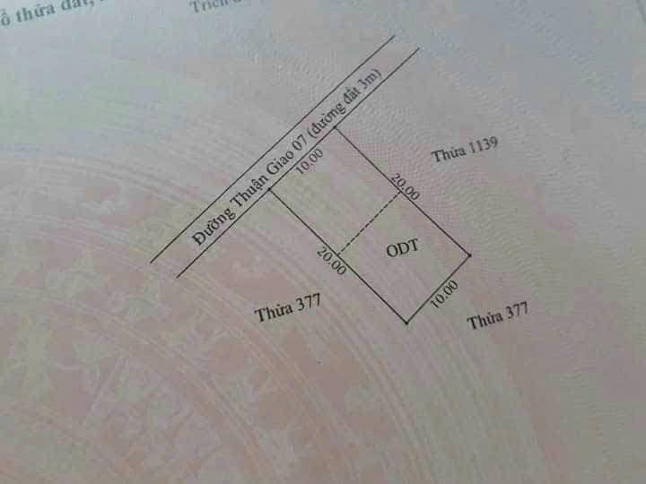 Đất nền Thuận Giao, Thuận An 200m² - Đất thổ cư 100%!