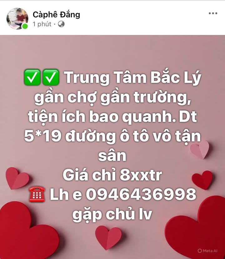 Đất Nền Bắc Lý Đồng Hới 95m² - Đường Ô Tô, Gần Chợ, Giá 8.x Tỷ