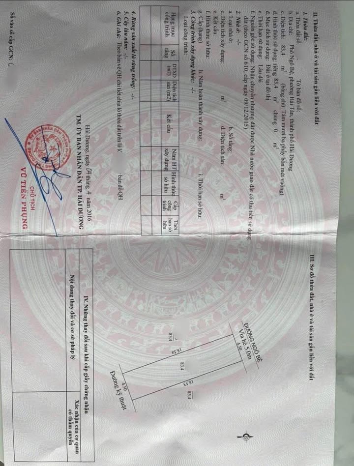 Đất nền Ngô Bệ, Hải Dương 83.4m² - Tiềm năng tăng giá!