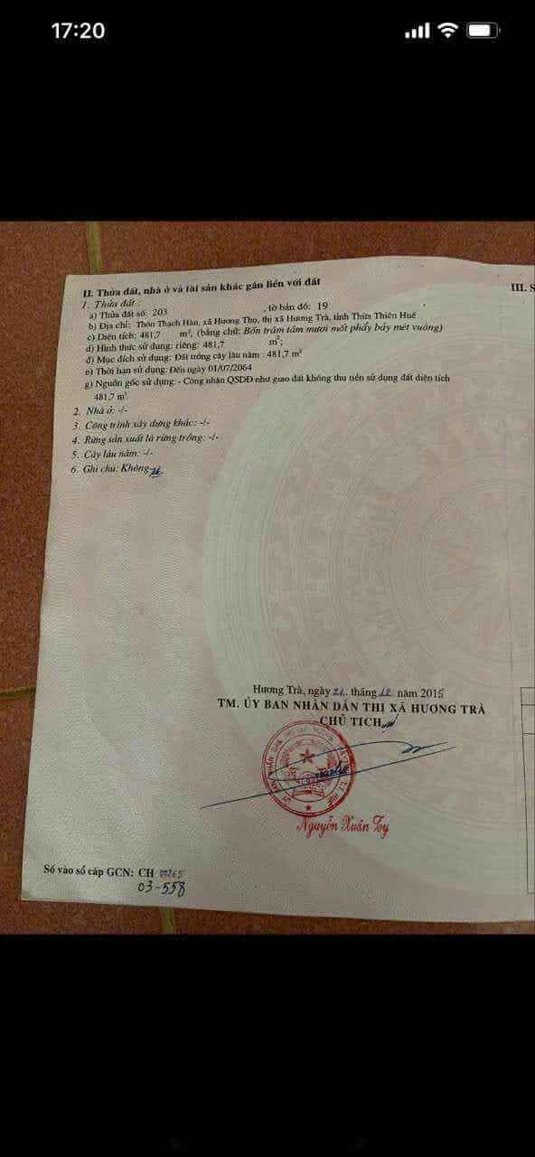 Đất nền Kim Long, Huế 481.7m² - Tiềm năng tăng giá vượt trội!