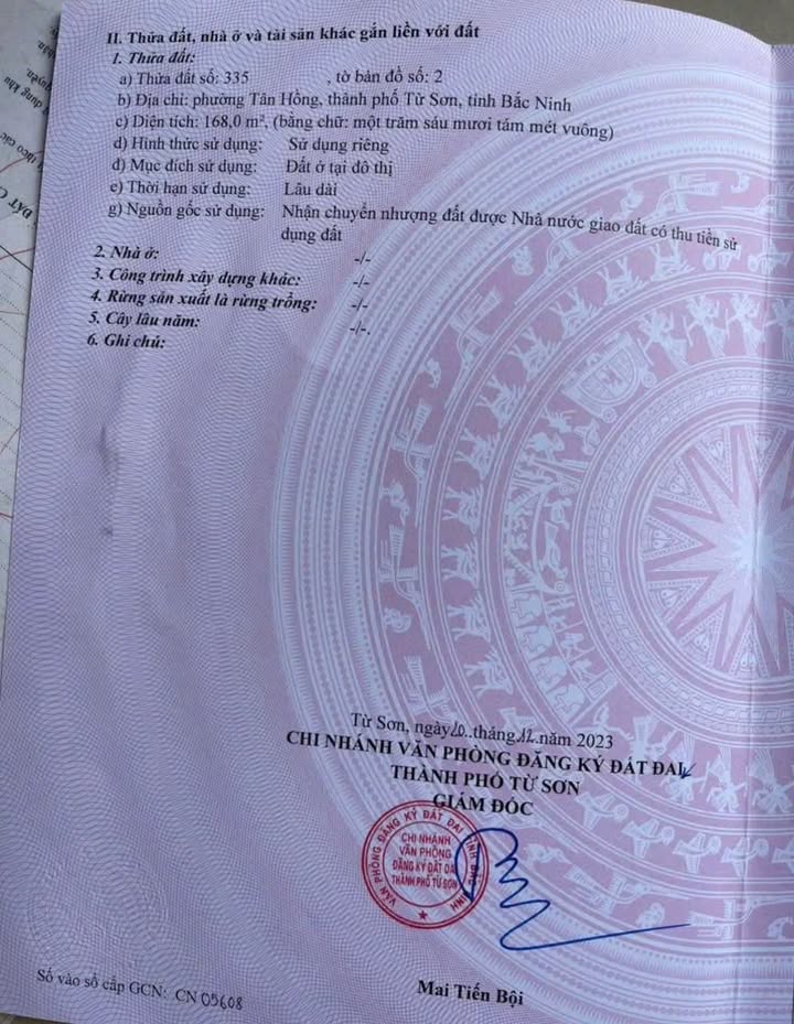 Đất nền Phú Điền, Từ Sơn 168m² - Sổ hồng chính chủ, tiềm năng tăng giá!