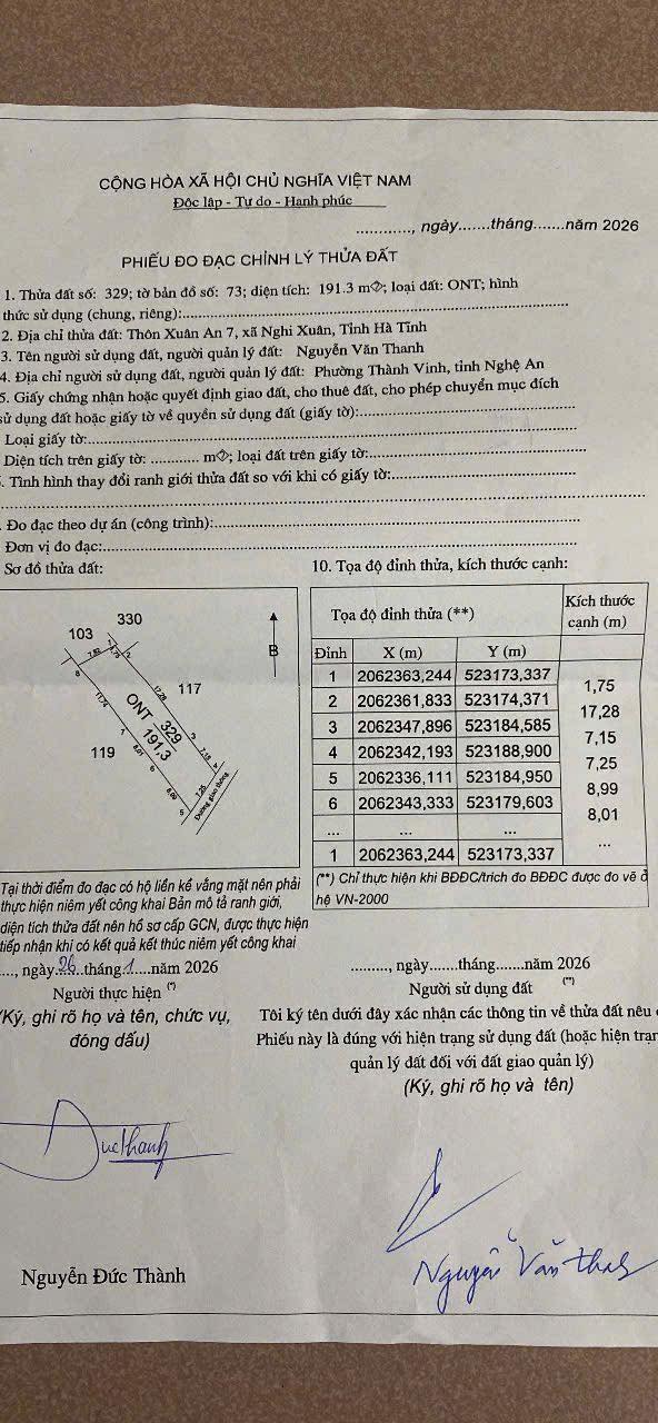 Đất Nền Xuân An Hà Tĩnh - 191.3m² Sổ Đỏ, Đường Rộng Ô Tô