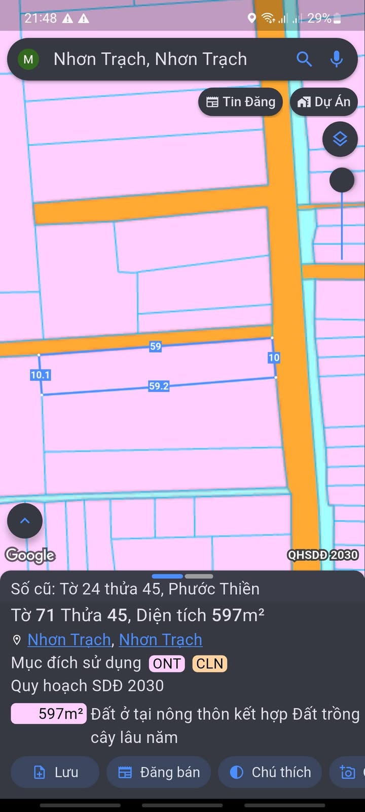 Đất nền Phước Thiền 597m² - Sổ đỏ chính chủ, đường Bến Chùa