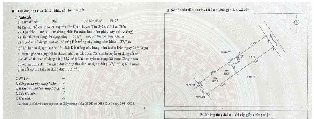 Đất nền Nguyễn Văn Linh, Lai Châu 305.7m² - Sổ đỏ chính chủ