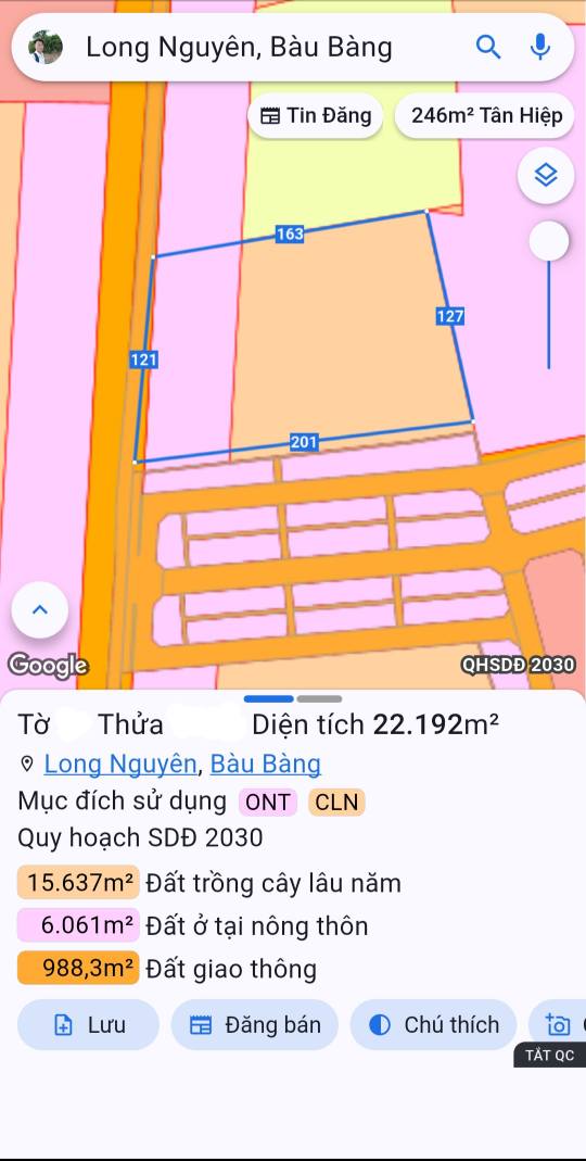 Đất nền Long Nguyên Bàu Bàng 2.2ha - Sổ đỏ chính chủ, tiềm năng tăng giá!