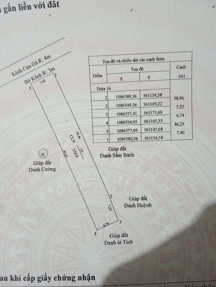 Đất nền Thị trấn Thứ Ba An Biên 322m² giá 350 triệu - Sổ hồng chính chủ!
