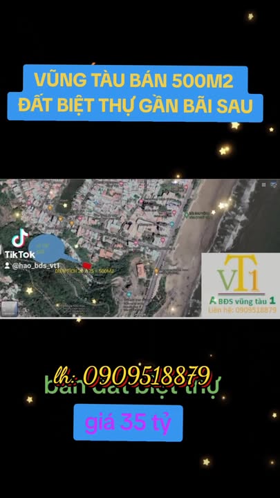 Bán Đất Biệt Thự Bãi Sau Vũng Tàu 500m² - Phong Thủy Vượng Khí, Giá 35 Tỷ