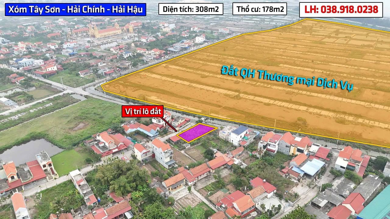Đất nền Hải Hậu 308m² view sông – Tiềm năng tăng giá vượt trội!