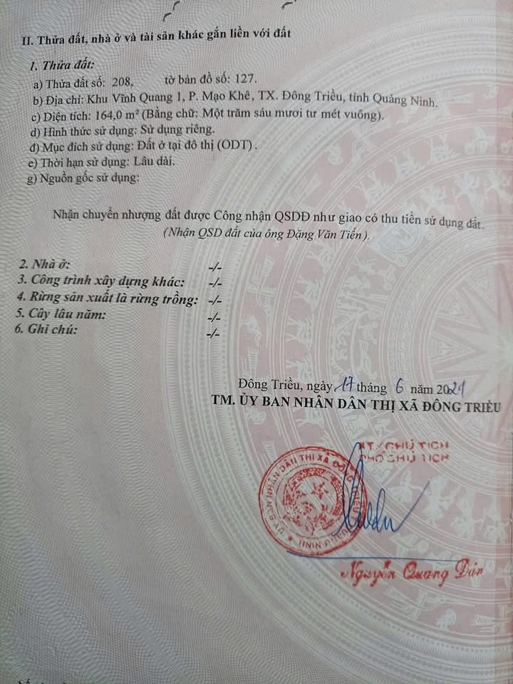 Đất nền Thành phố Đông Triều 164m² - Tiềm năng tăng giá vượt trội!