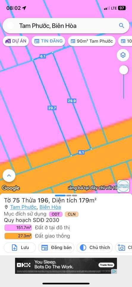 Đất Mặt Tiền Sân Bóng Thanh Bình - Biên Hòa 174m² - Giá Tốt Đầu Tư